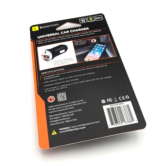 iessentials Universal Car Charger 2 Pack Grey & Black - Picture 3 of 3